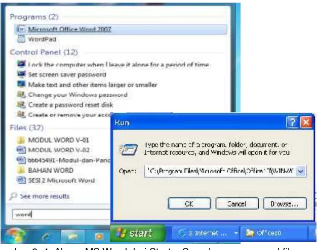 Gambar 2ar 2. 3. Akses MS Word dari Windows Explorer