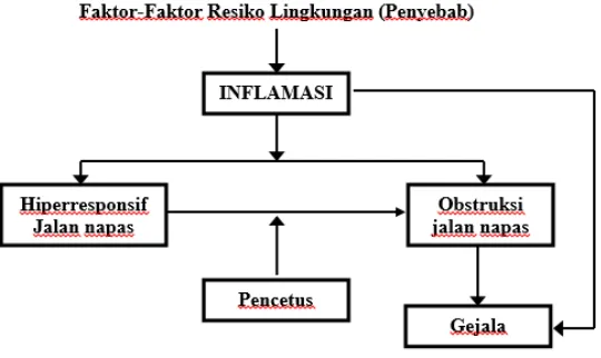 Gambar 4. Mekanisme Dasar Kelainan Asma (sumber: Perhimpunan Dokter Paru Indonesia,2003: 3) 