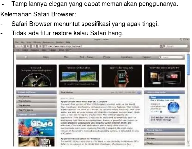 Gambar 17. Tampilan Safari Browser.