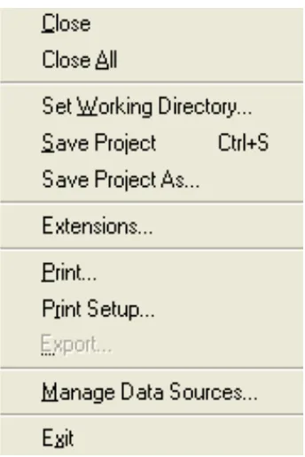 Gambar 6. Ekstension dalam sub menu File. 