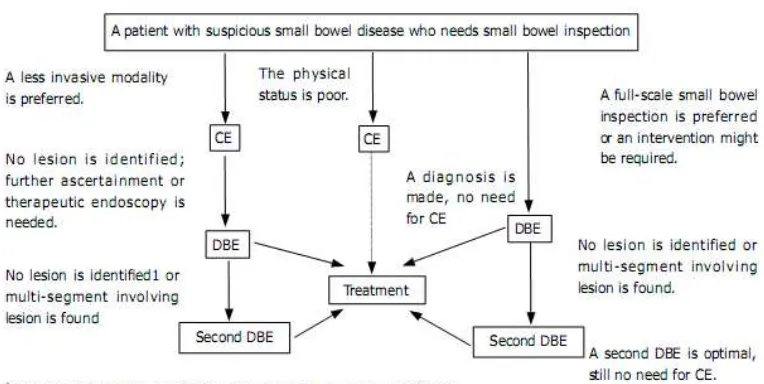 Gambar 1. Alur diagnostik CE diikuti DBE  