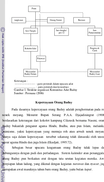 Gambar 1. Struktur organisasi Komunitas Adat Baduy 