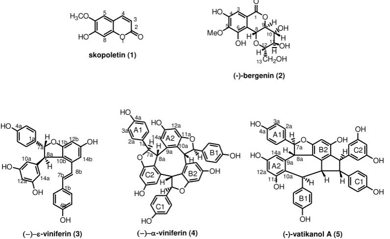 Gambar 1–Struktur kimia senyawa hasil isolasi dari D. retusus Blume 