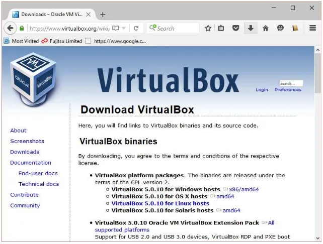 Gambar 2.2. Alamat resmi VirtualBox 