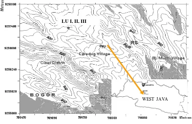 Fig.1 Map of study area in Bojong – Ciawi - Bogor