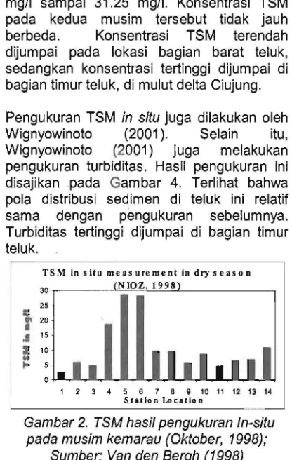 Gambar 2.  TSM hasil pengukuran In-situ 