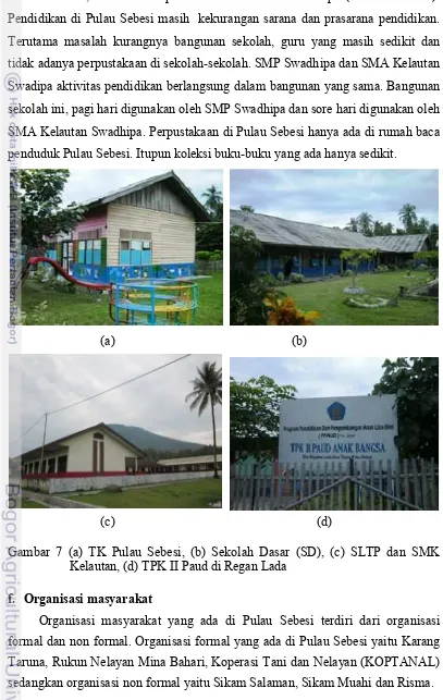 Gambar 7 (a) TK Pulau Sebesi, (b) Sekolah Dasar (SD), (c) SLTP dan SMK 