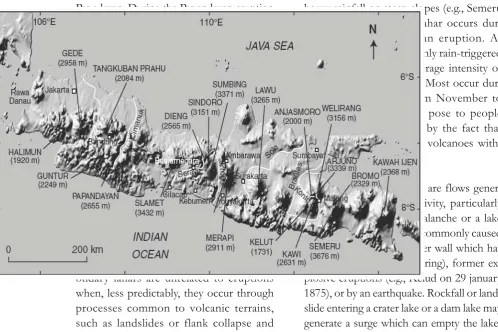 Figure 2. The location of main volcanoes in Java