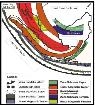 Gambar 2. Penyebaran batuan di Paparan Sunda dan Asia Tenggara (Mangga, dkk., 1993)  