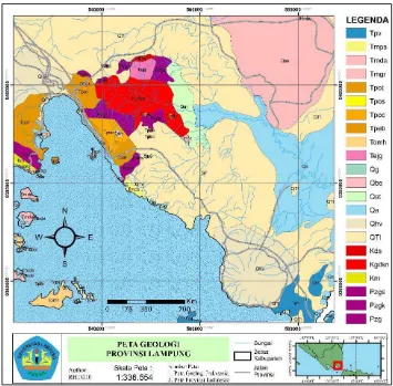 Gambar 3. Peta geologi Lembar Tanjung Karang  (Mangga,dkk, 1993) 