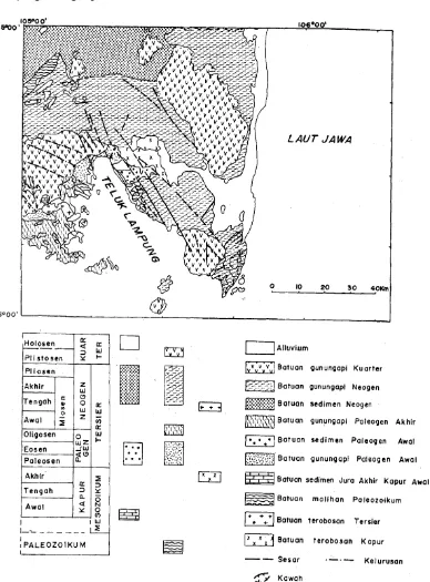 Gambar 5. Peta Penafsiran Geologi Lembar Tanjungkarang, Sumatera.          (Mangga, dkk, 1993) 