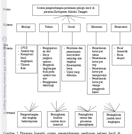 Gambar 2 Diagram hierarki sistem pengembangan perikanan pelagis kecil di        