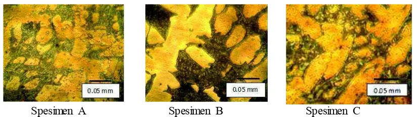 Gambar 3.7. Foto struktur mikro spesimen variasi temperature tuang 1200˚C(microscope optic tingkat pembesaran 400x)  