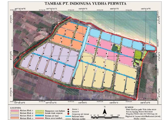 Gambar 10. Peta tata letak tambak PT. Indonusa Yudha Perwita 