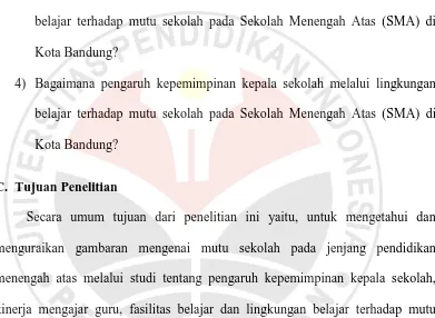 Gambaran empirik kepemimpinan kepala sekolah pada Sekolah Menengah 