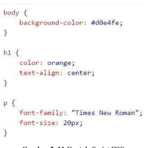 Gambar 2. 11 Contoh Script CSS 