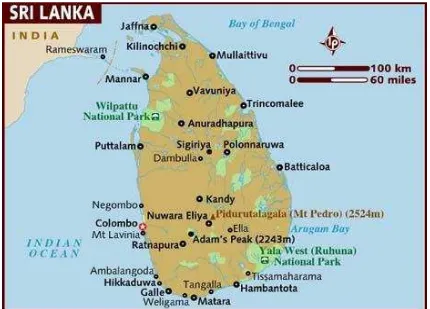 Gambar 2. Peta Negara Sri Lanka 