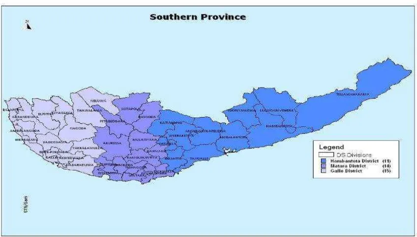 Gambar 4. Peta Sri Lanka & Southern Province 