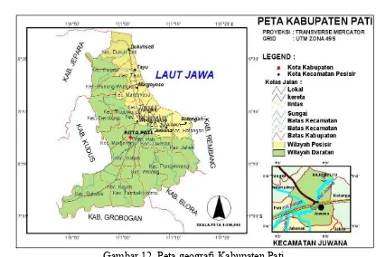 Gambar 12  Peta geografi Kabupaten Pati. 
