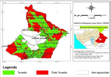 Gambar 12 Peta ketersediaan lahan kawasan agropolitan Kabupaten Agam 