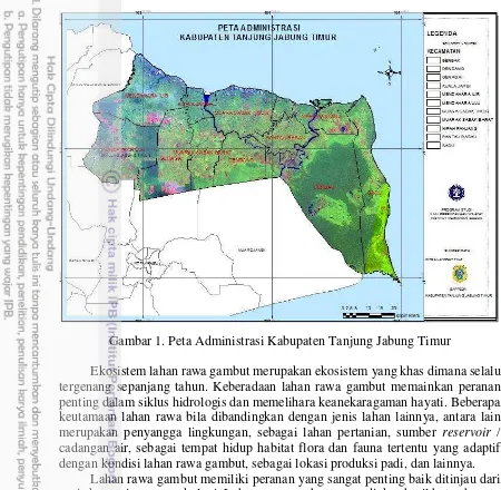 Gambar 1. Peta Administrasi Kabupaten Tanjung Jabung Timur 