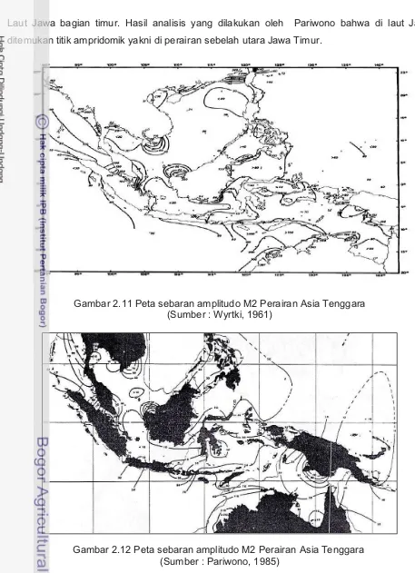 Gambar 2.11 Peta sebaran amplitudo M2 Perairan Asia Tenggara 