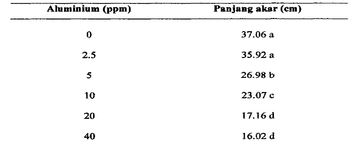 Tabel I . Rata- raia Panjang Akar Tanrtman Jagung set+ Konsentrasi A1 