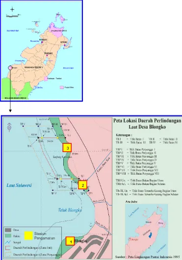 Gambar 2 Peta Lokasi Penelitian DPL Desa Blongko 