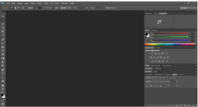 Gambar 2.7 Tampilan Adobe Photoshop 