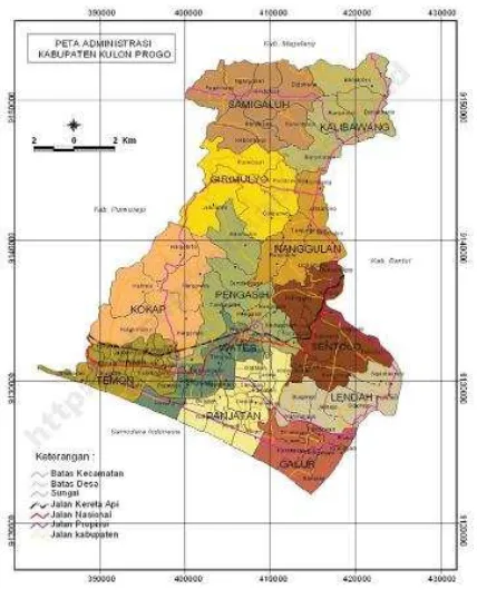 Gambar 2. Peta Wilayah Kabupaten Kulon Progo Sumber: http://www.kulonprogokab.go.id 