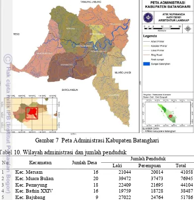 Gambar 7  Peta Administrasi Kabupaten Batanghari 