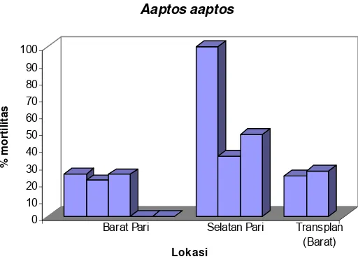 Gambar 6  Toksisitas spons Aaptos aaptos terhadap Artemia salina. 