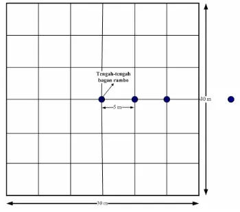 Gambar  8   Ilustrasi pengukuran intensitas cahaya bawah air lampu mercury di bagan rambo