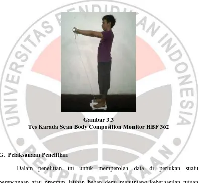 Gambar 3.3 Tes Karada Scan Body Composition Monitor HBF 362 