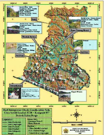 Gambar 3. Bentanglahan Struktural – SolusionalDaerah Kulon Progo Citra Landsat ETM + Komposit 457