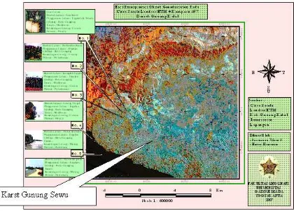 Gambar 4. Bentanglahan Karst Gunung SewuCitra Landsat ETM + Komposit 457