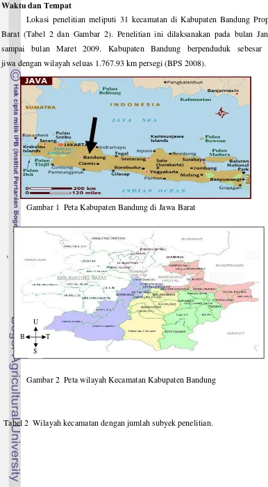 Gambar 1  Peta Kabupaten Bandung di Jawa Barat 