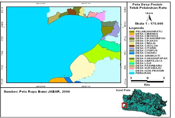 Gambar 6. Peta Desa Pesisir Teluk Pelabuhan Ratu 