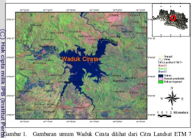 Gambar 1. Gambaran umum Waduk Cirata dilihat dari Citra Landsat ETM 7 