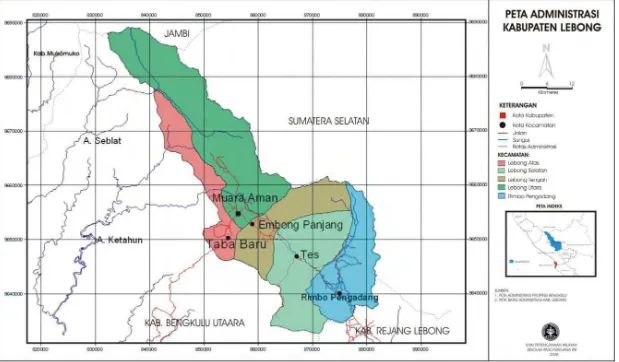 Gambar 8. Peta administrasi Kabupaten Lebong 