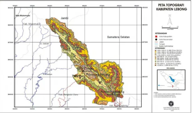 Gambar 10. Peta topografi Kabupaten Lebong 