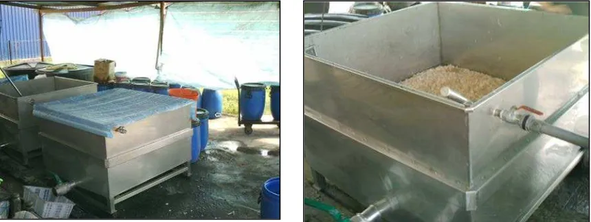 Figure 2.2: The wasted water drained through    Figure 2.3: Tank filled with nata de’