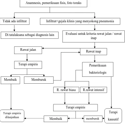 Gambar 1. Algoritme penatalaksanaan pneumonia komunitas (PDPI, 2003)  