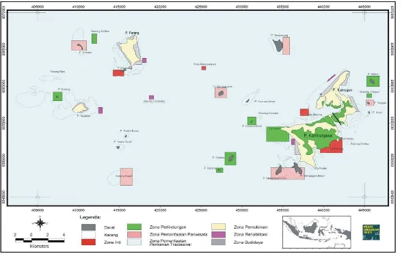 Gambar 11. Zonasi Taman Nasional Karimunjawa (Sumber : WCS Marine Program Indonesia (2005)) 