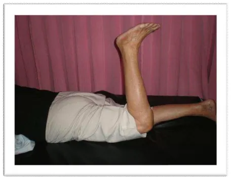 Gambar 3.      Latihan RGS Ekstensi Sendi Lutut (Azizah, 2008) 