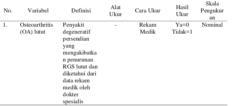 Tabel 3.1 Definisi Operasional 