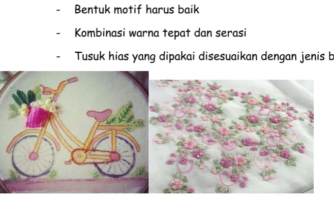 Gambar contoh sulaman bebas 