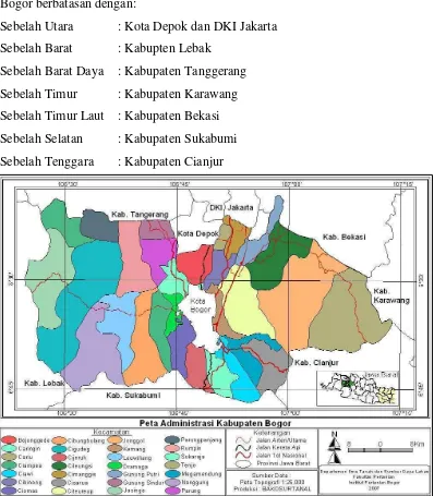 Gambar 1. Peta Administrasi Kabupaten Bogor 
