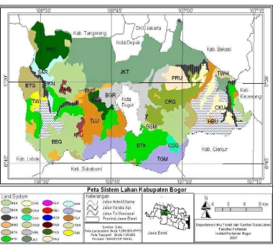 Gambar 2. Peta Sistem Lahan Kabupaten Bogor 