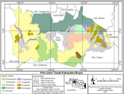 Gambar 5. Peta Jenis Tanah Kabupaten Bogor 